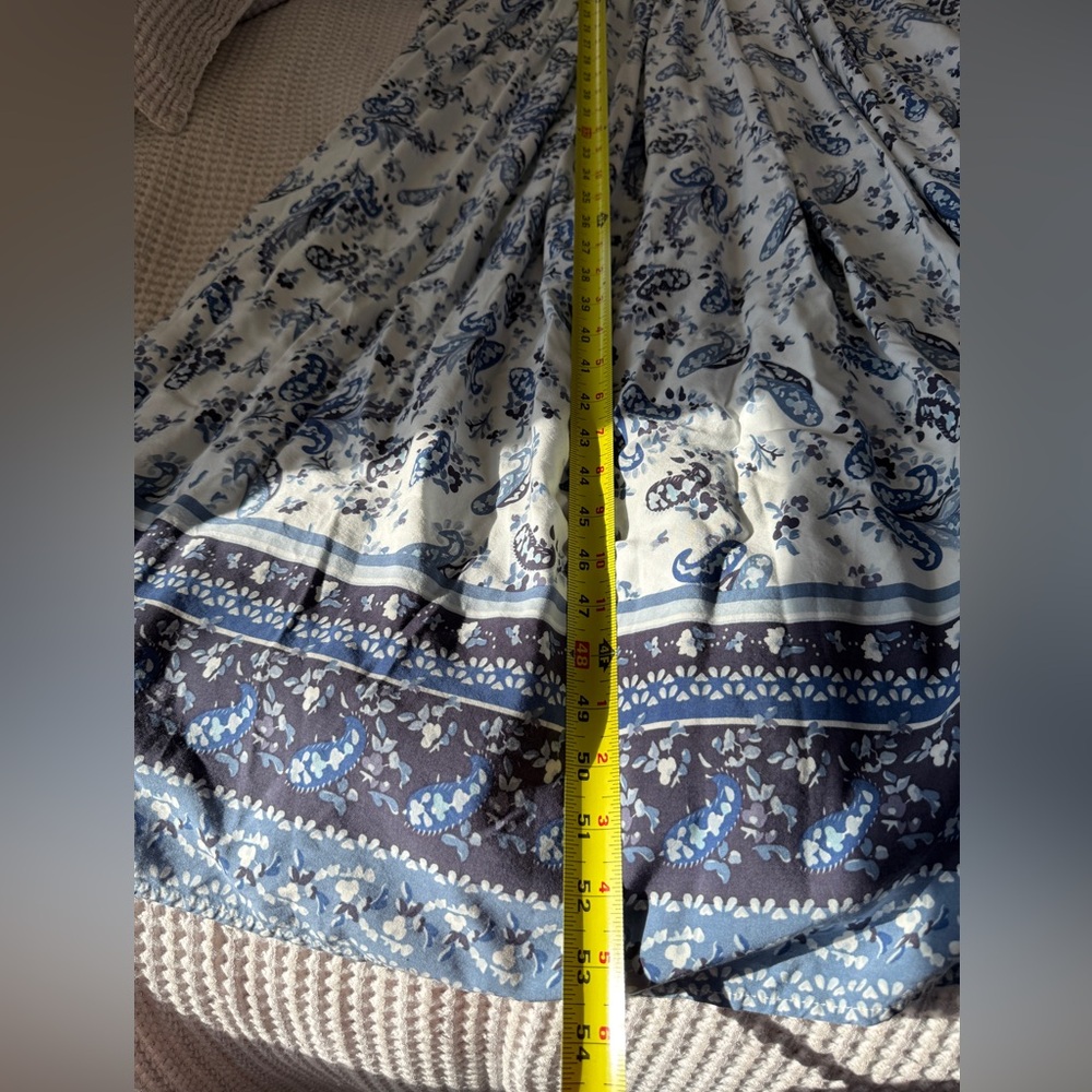 LUCKY BRAND Strappy V-Neck Gathered Floral Paisley Maxi Dress, MSRP $99, 1X - Picture 9 of 10